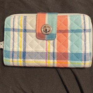 Vera Bradley turn lock wallet pastel plaid